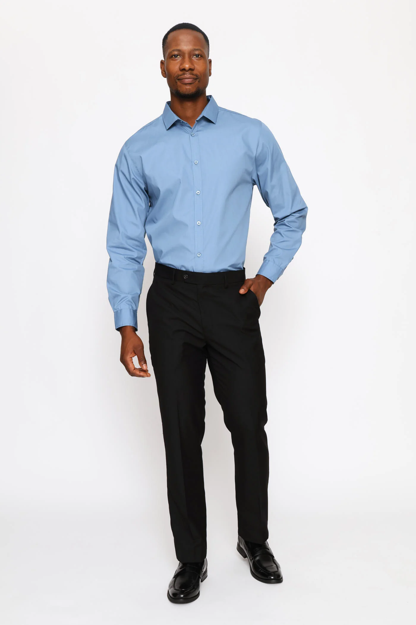 Regular Easy Care Long Sleeve Shirt - Airforce - Image 6