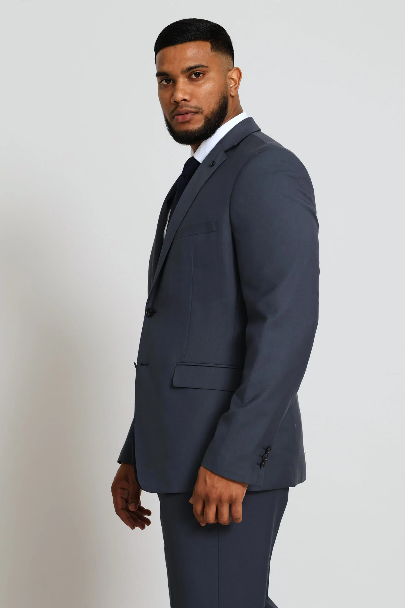 Regular Fit Viscose Blend Suit Jacket - Charcoal - Image 3