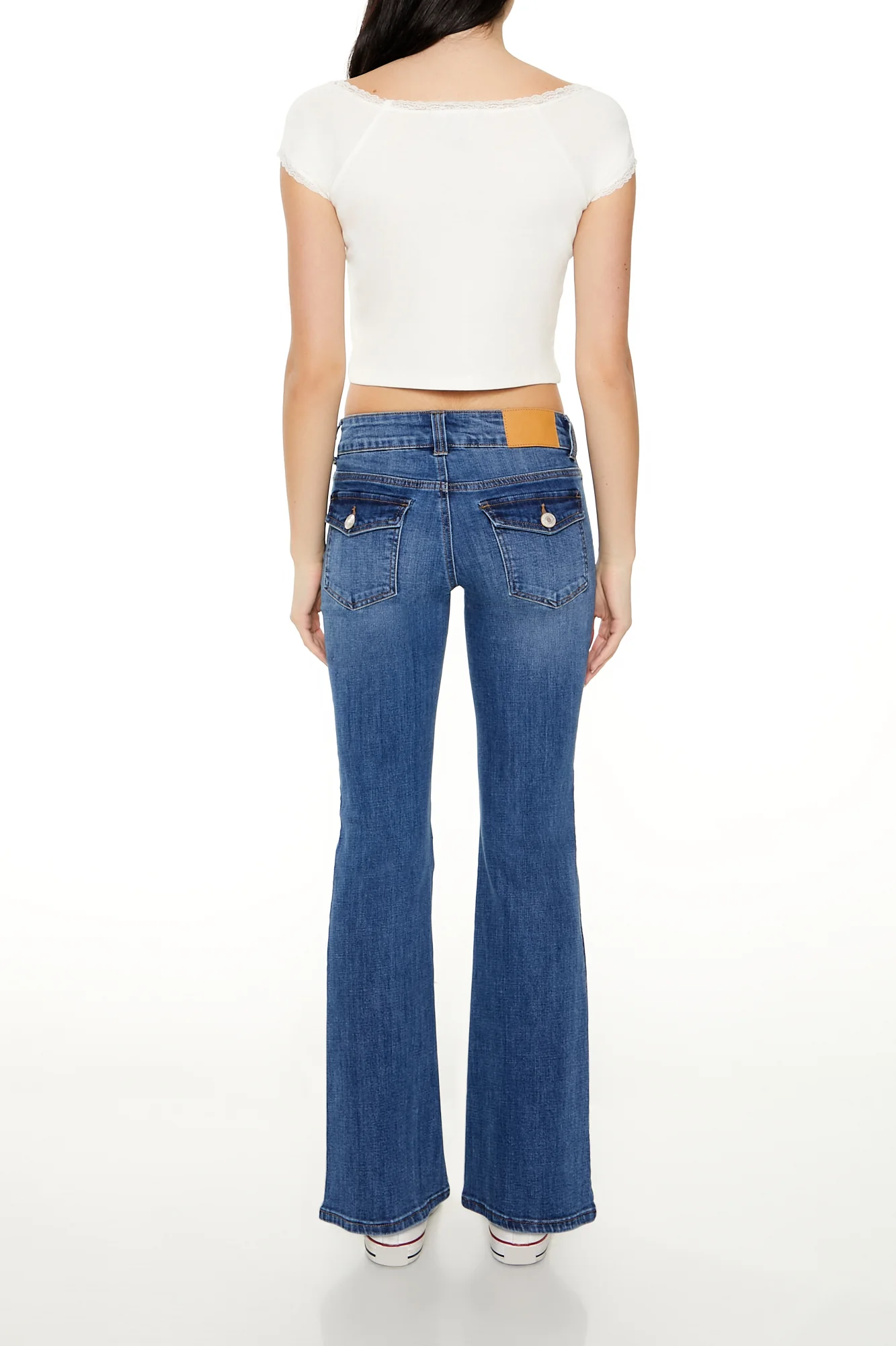 Low-Rise Flare Jean - Mid Blue - Image 4