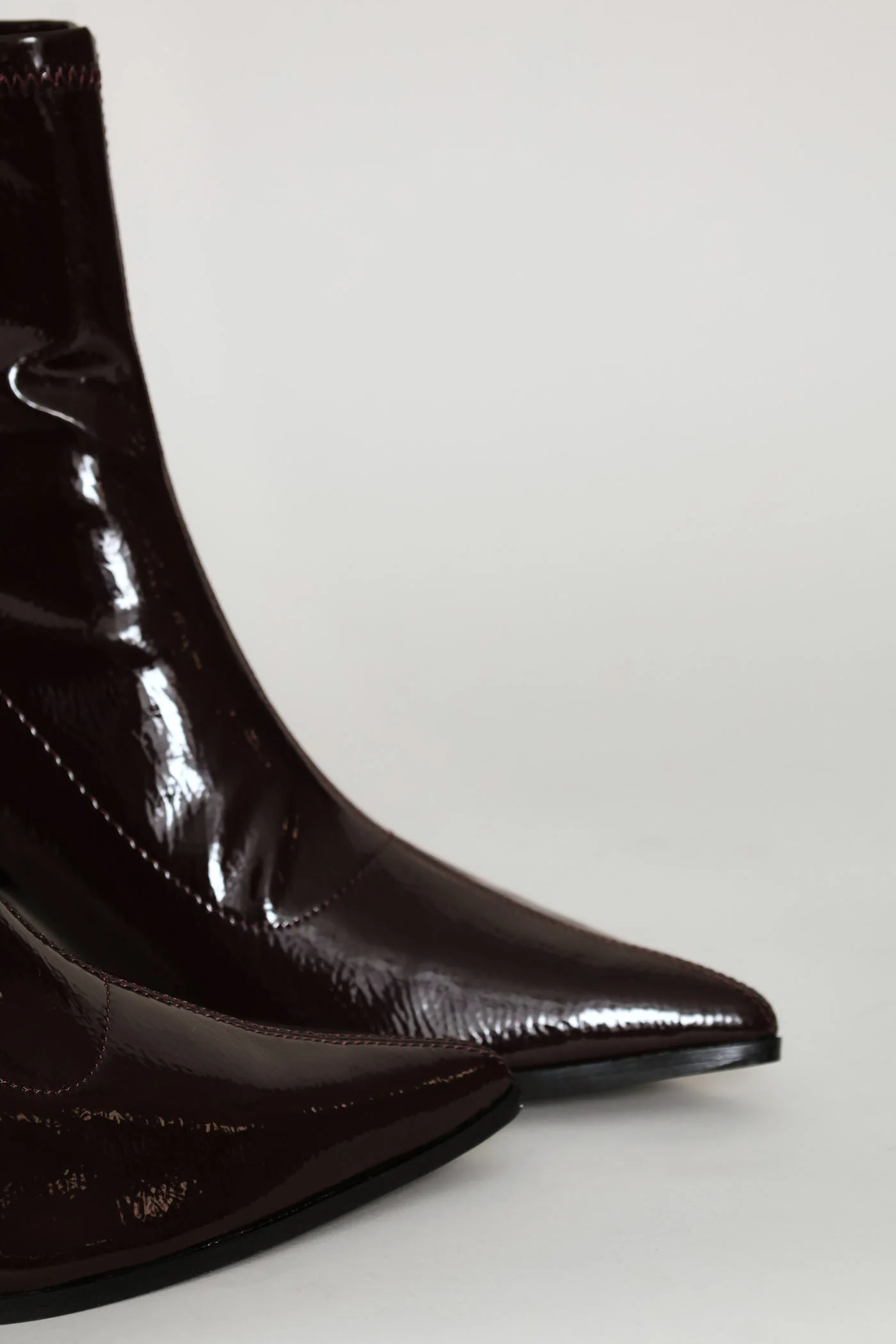Rendered Textured Stretch Ankle Boot - Chocolate - Image 5