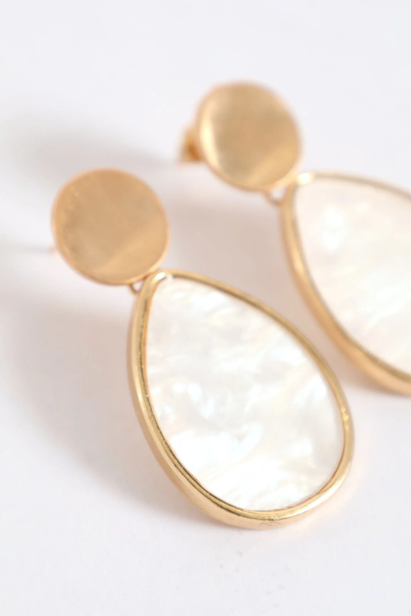Resin Teardrop Earring - Gold - Image 2