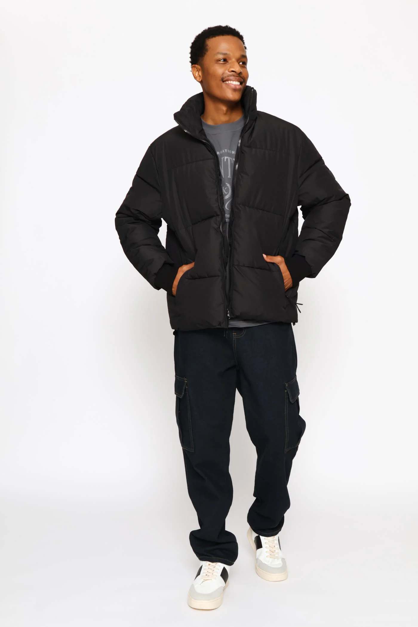 Ripstop Puffer Jacket - Black - Image 6