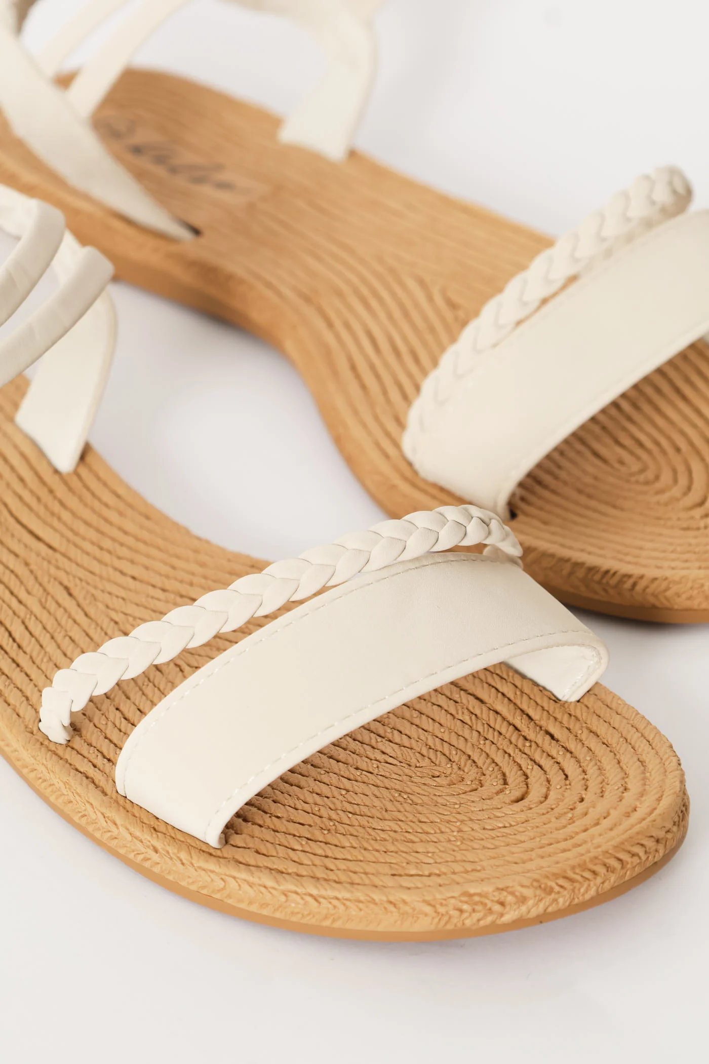 Rope Detail Sandal With Elasticated Band - Off White - Image 2