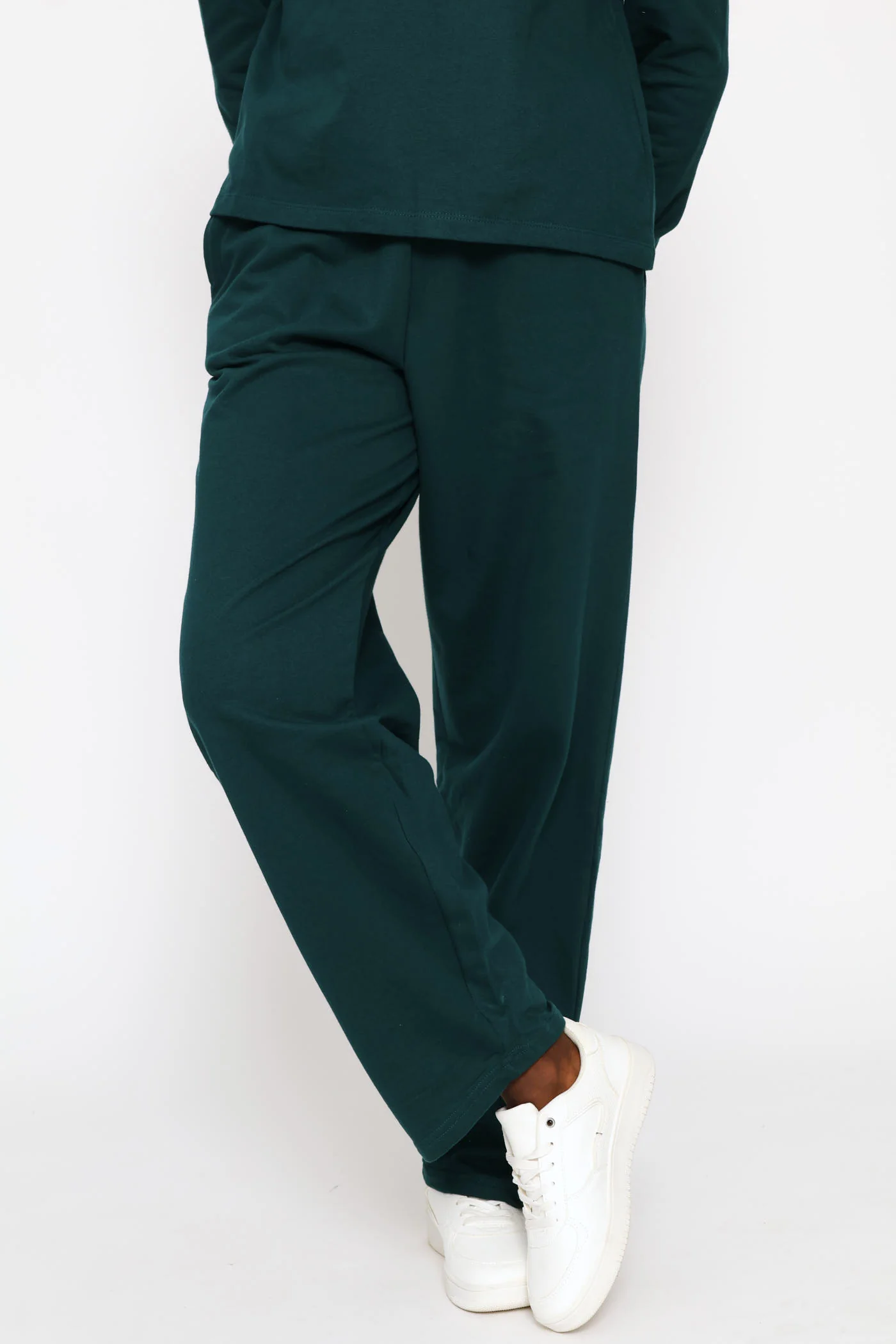 Satin Bow Detail Wide Leg Track Pant - Teal - Image 3