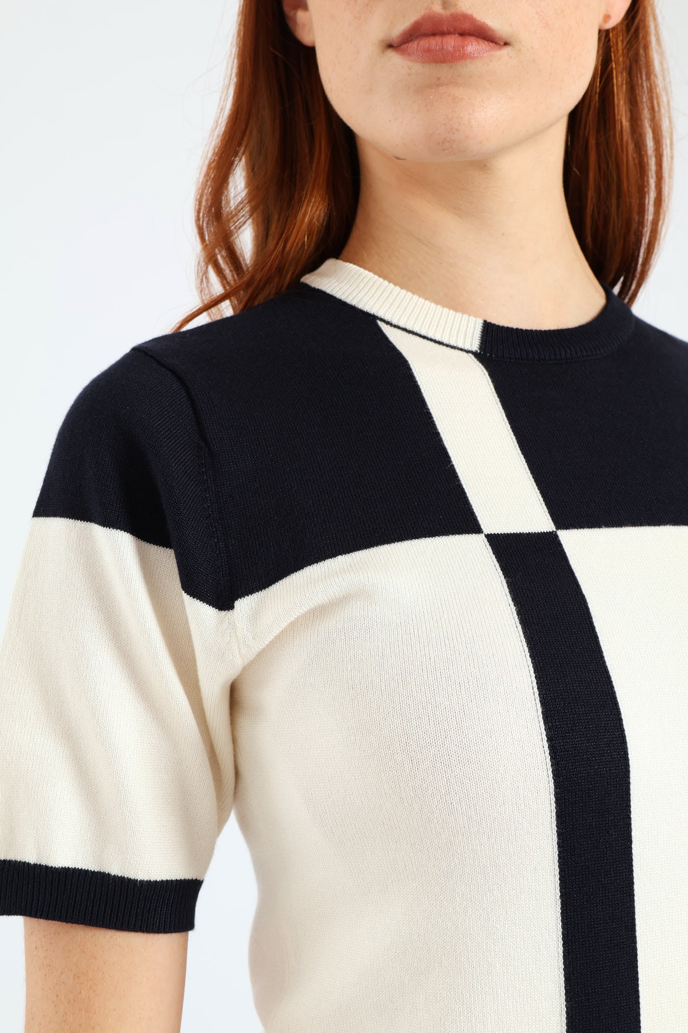 Short Sleeve Monochrome Pullover - Cream - Image 5