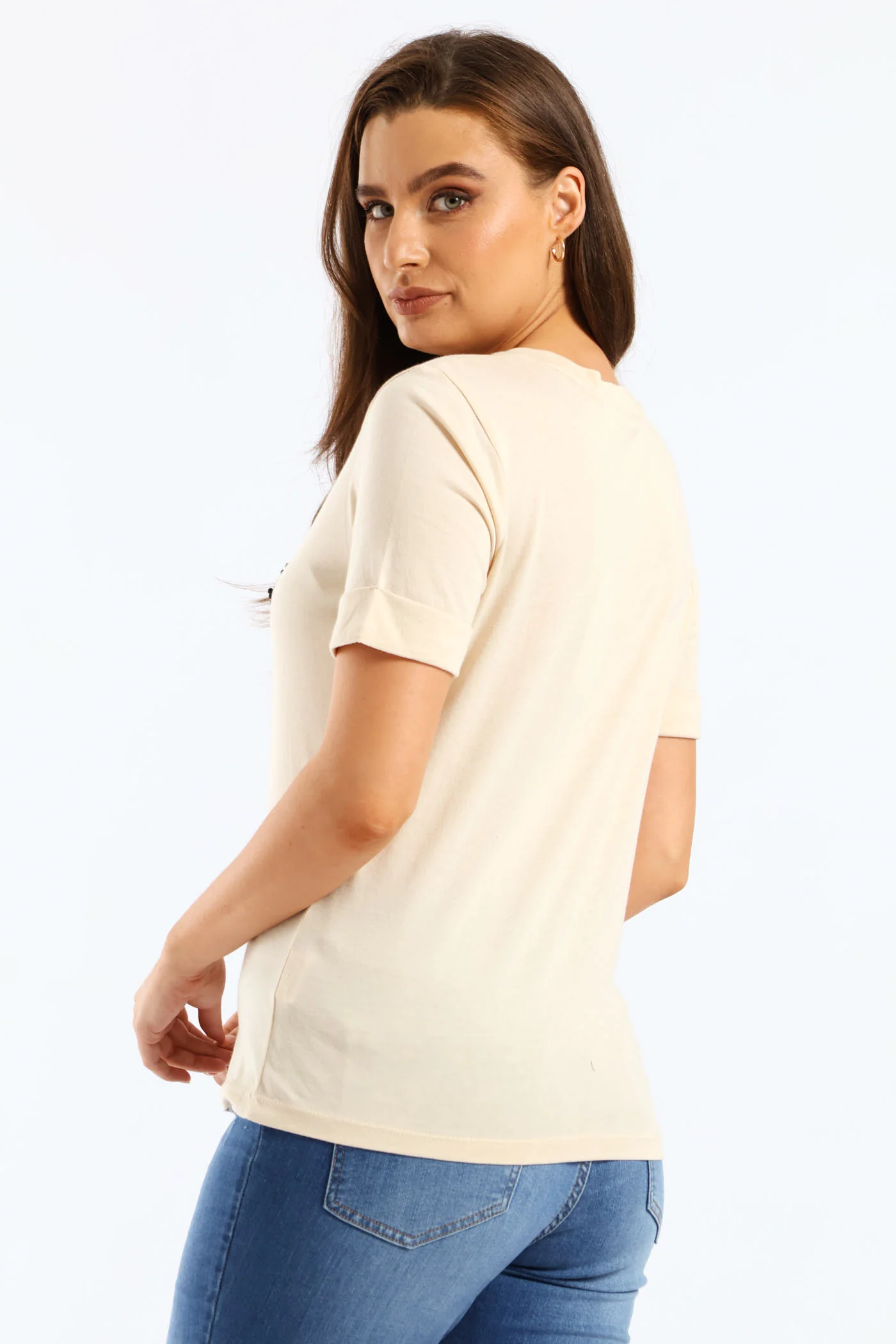 Short Sleeve Nichita Tee - Cream - Image 5