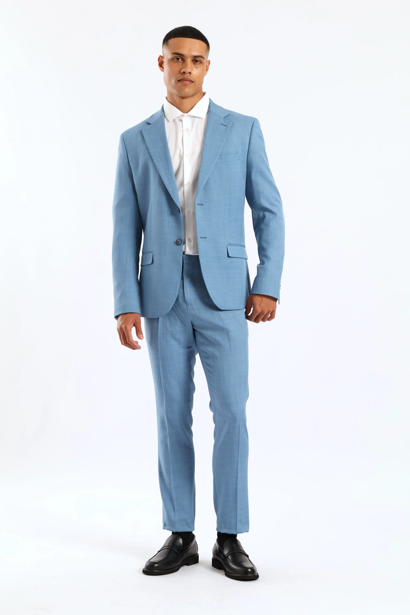 Slim Fit Essential Suit Jacket - Mid Blue - Image 5