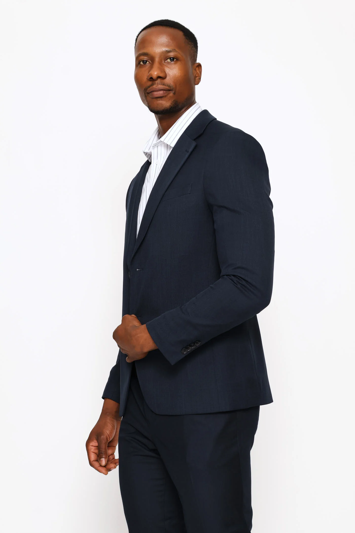 Slim Fit Essential Suit Jacket - Navy - Image 3