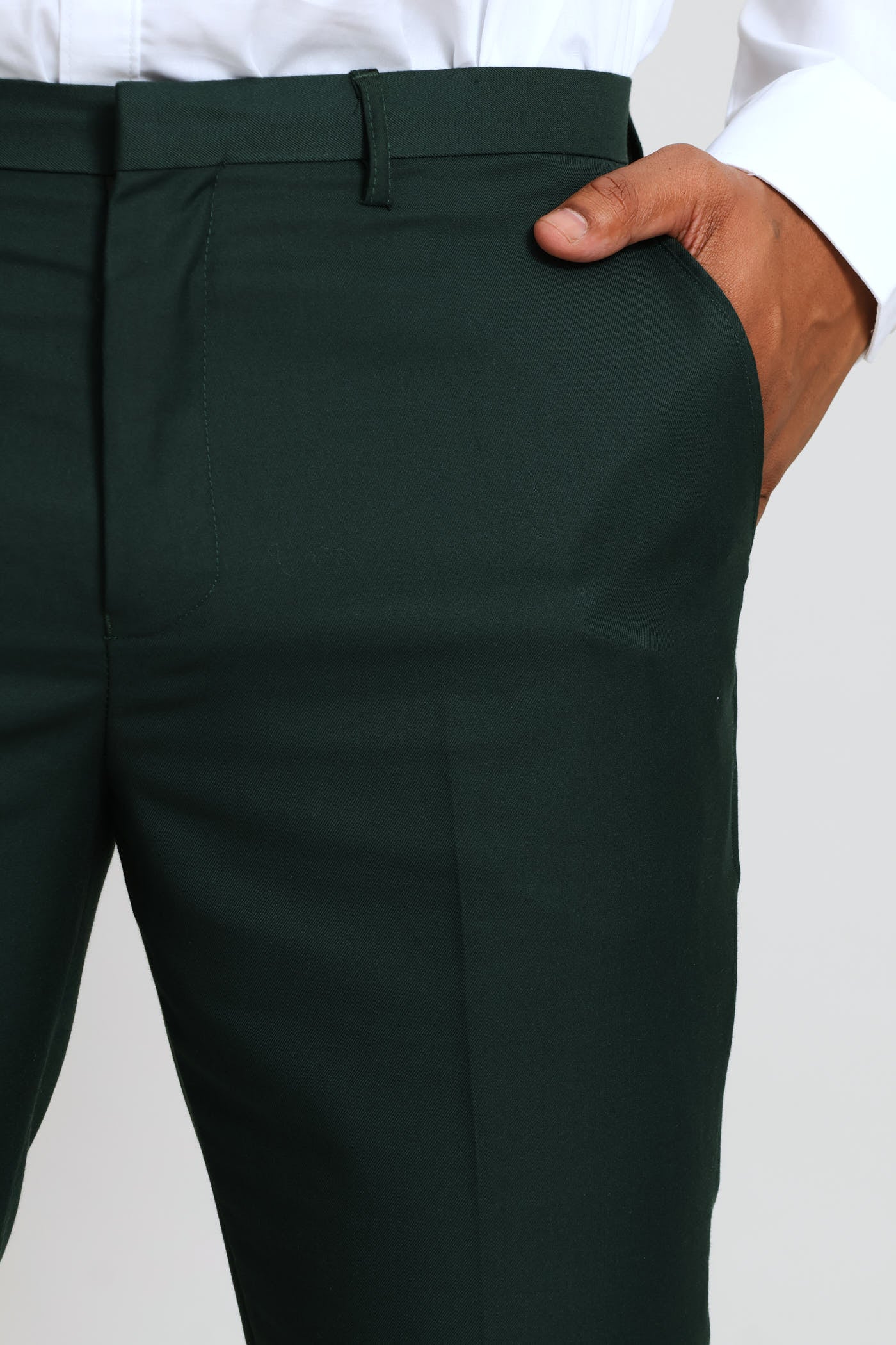 Slim Fit Viscose Blend Suit Trouser - Olive - Image 5