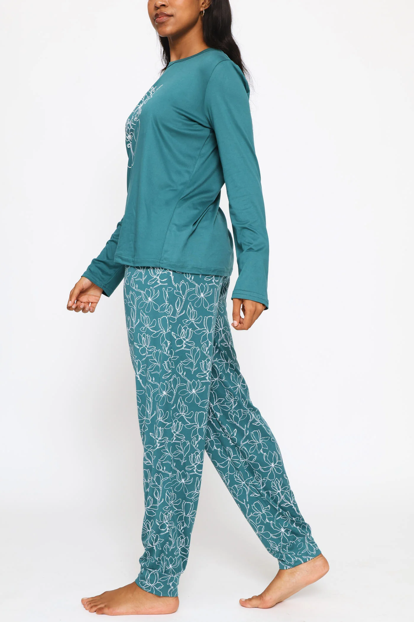 Soft Touch Long Sleeve Top & Pant Set - Emerald - Image 3