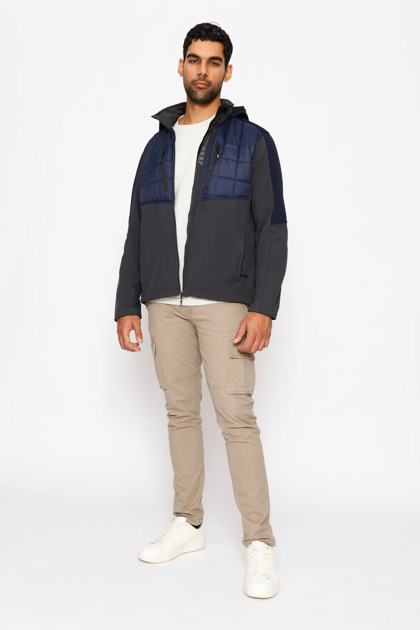 Softshell & Quilting Combination Jacket - Navy - Image 10