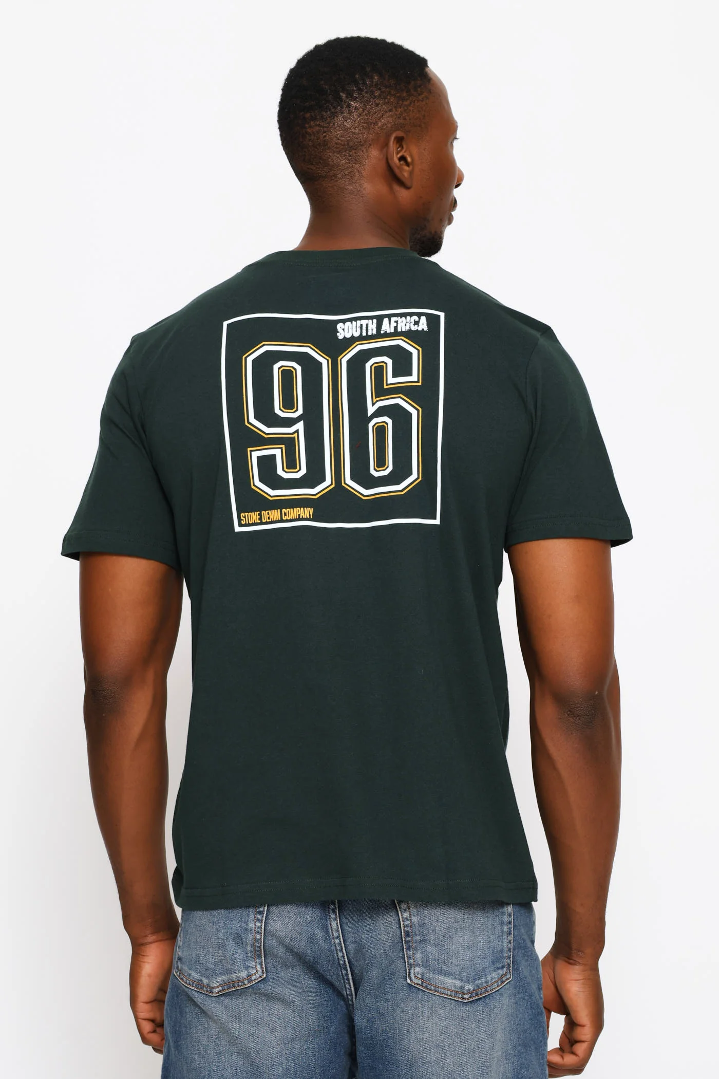 South Africa Front & Back Print Tee - Dark Green - Image 2