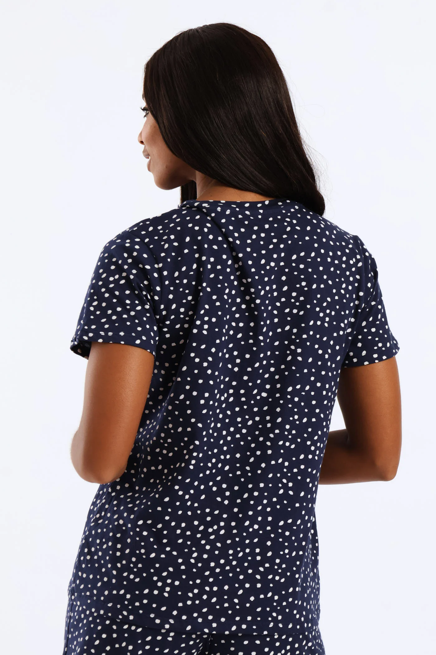 Spots Sleep Tee - Navy/White - Image 5
