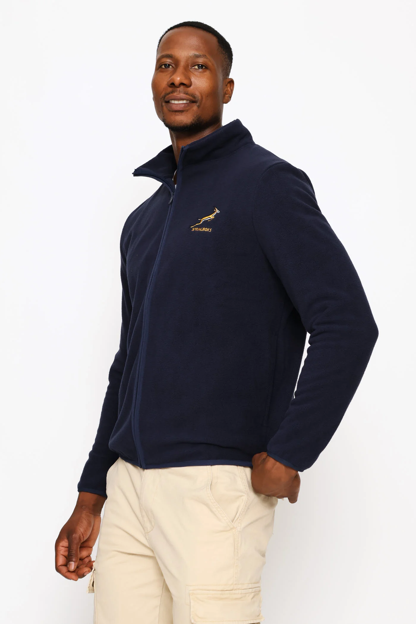 Springboks Fleece Zip Through Jacket - Navy - Image 7