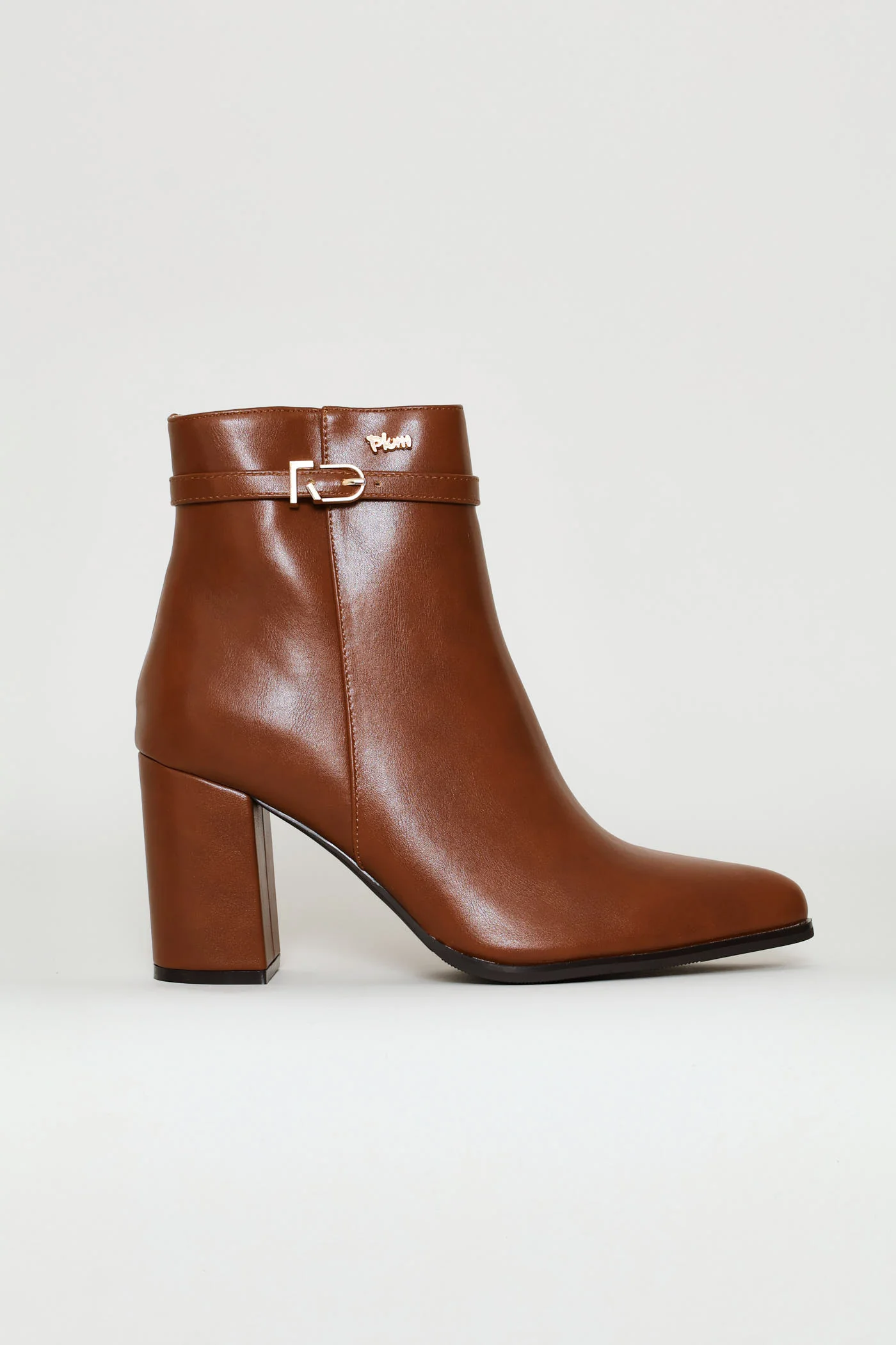 Square Heel Ankle Boot - Tan