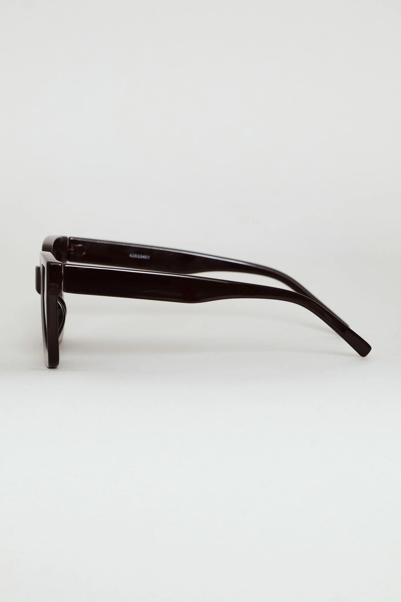 Square Plastic Frame Brown Lens Sunglasses - Chocolate - Image 2
