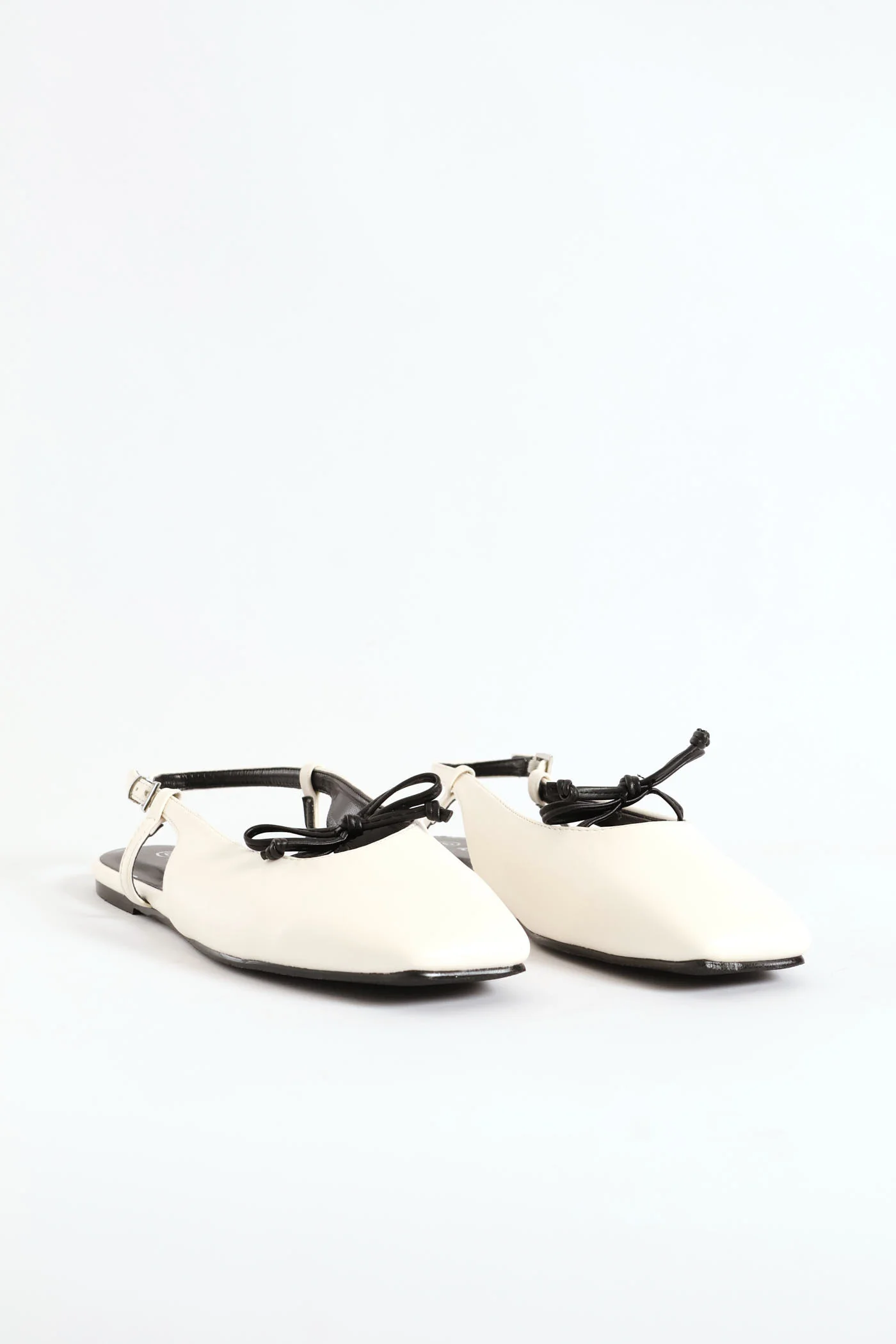 Square Toe Slingback Bow Mule - Black - Image 2