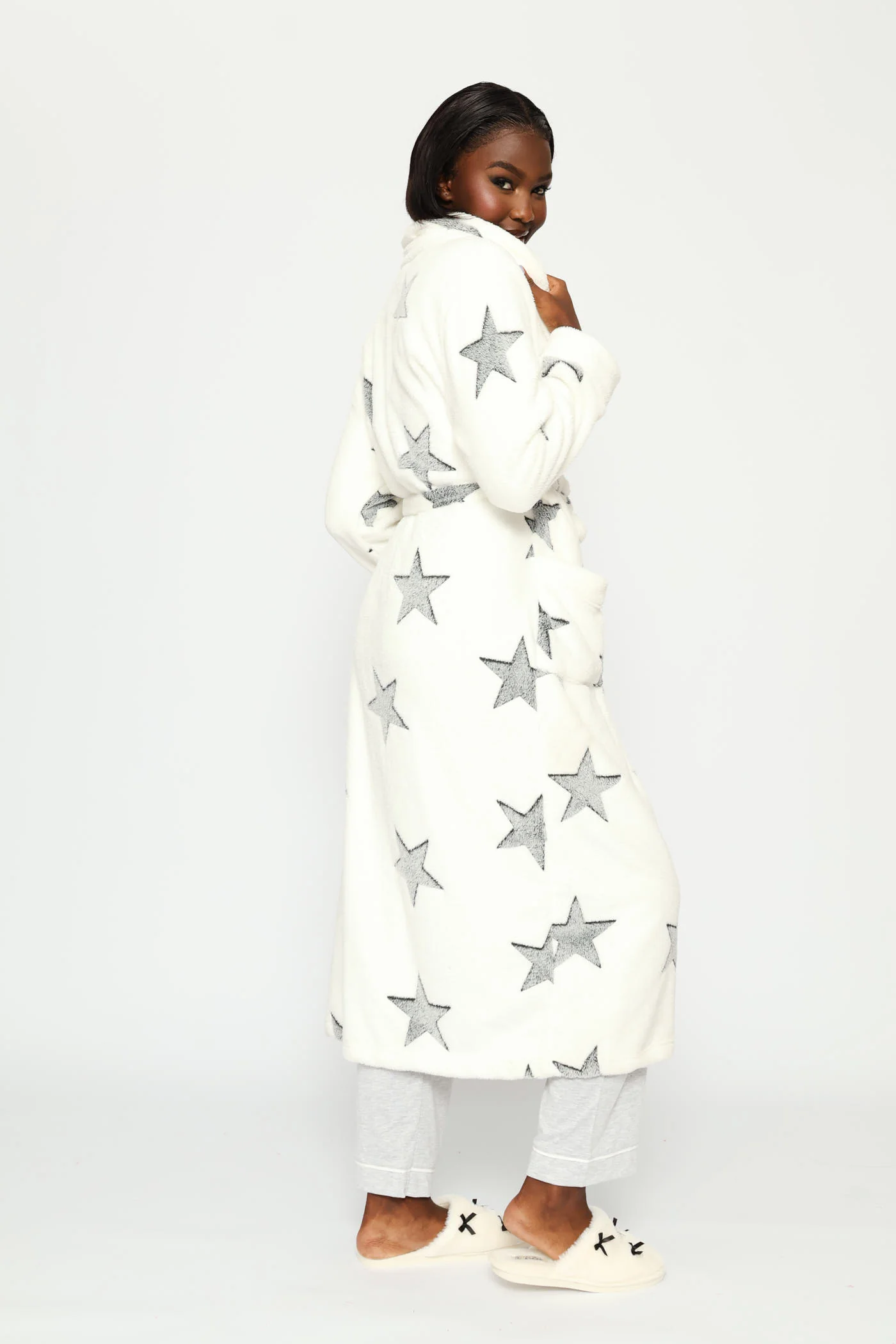 Star Wrap Gown - White/Black - Image 4