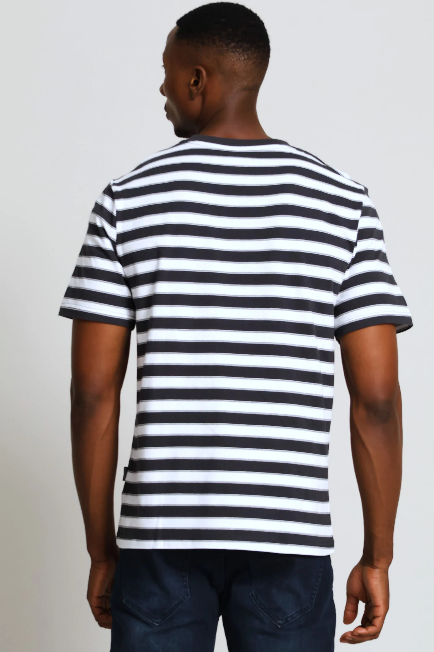 Stripe Tee - Gunmetal/Off White - Image 4