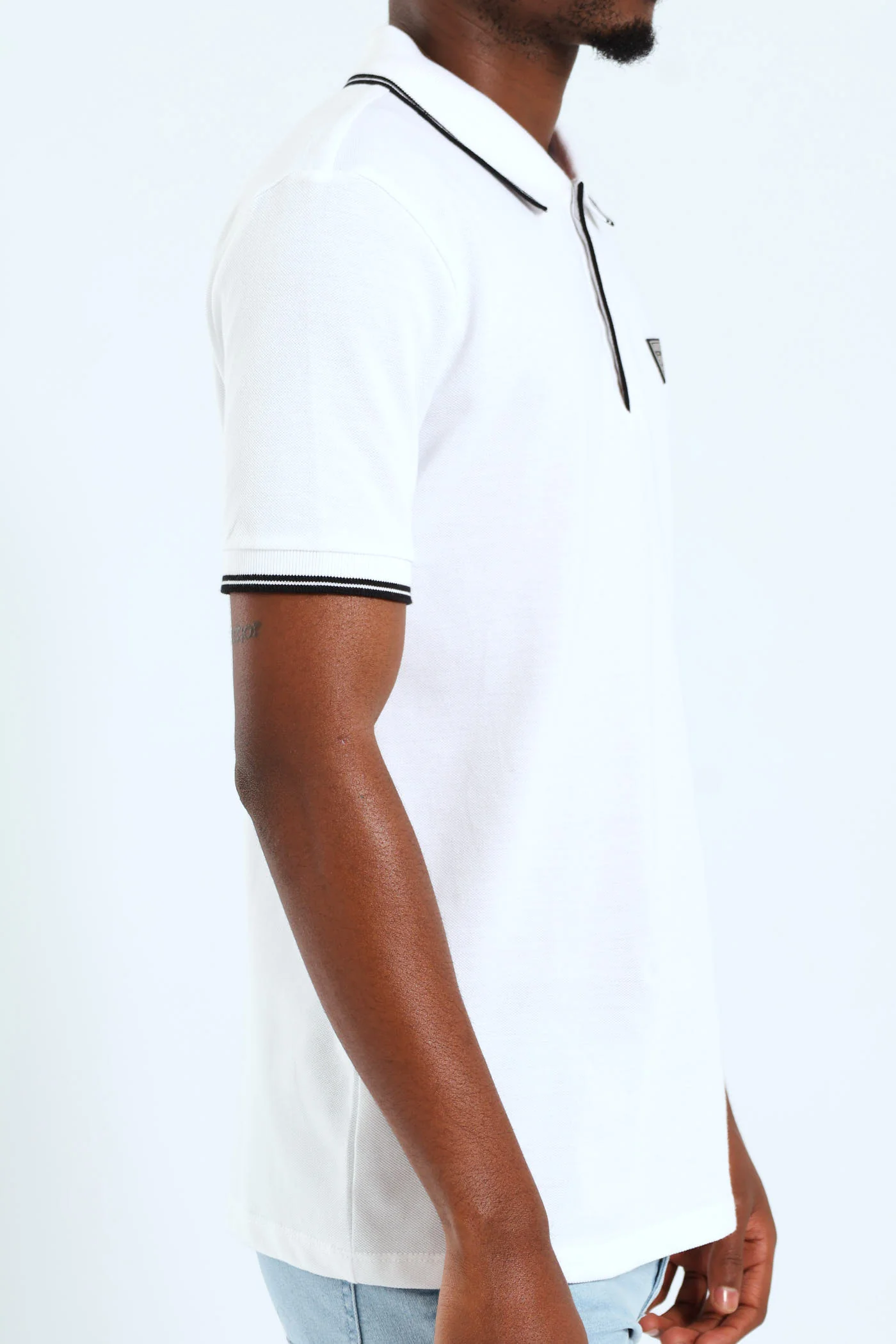Tipped Core Polo Golfer - White - Image 3