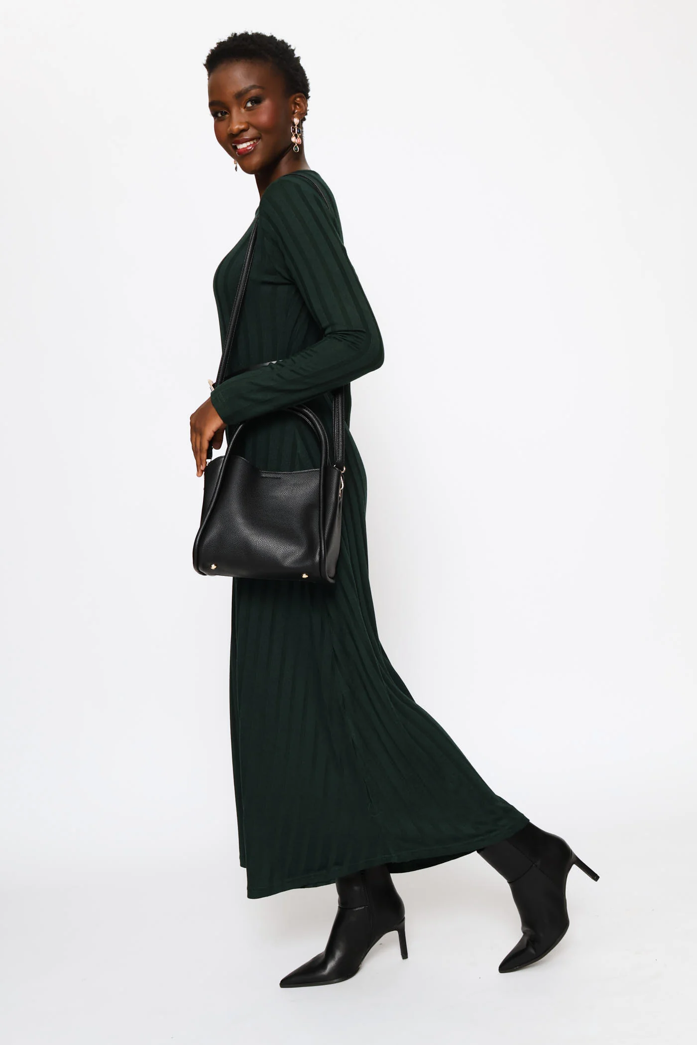 Top Handle Crossbody Bag - Black - Image 2