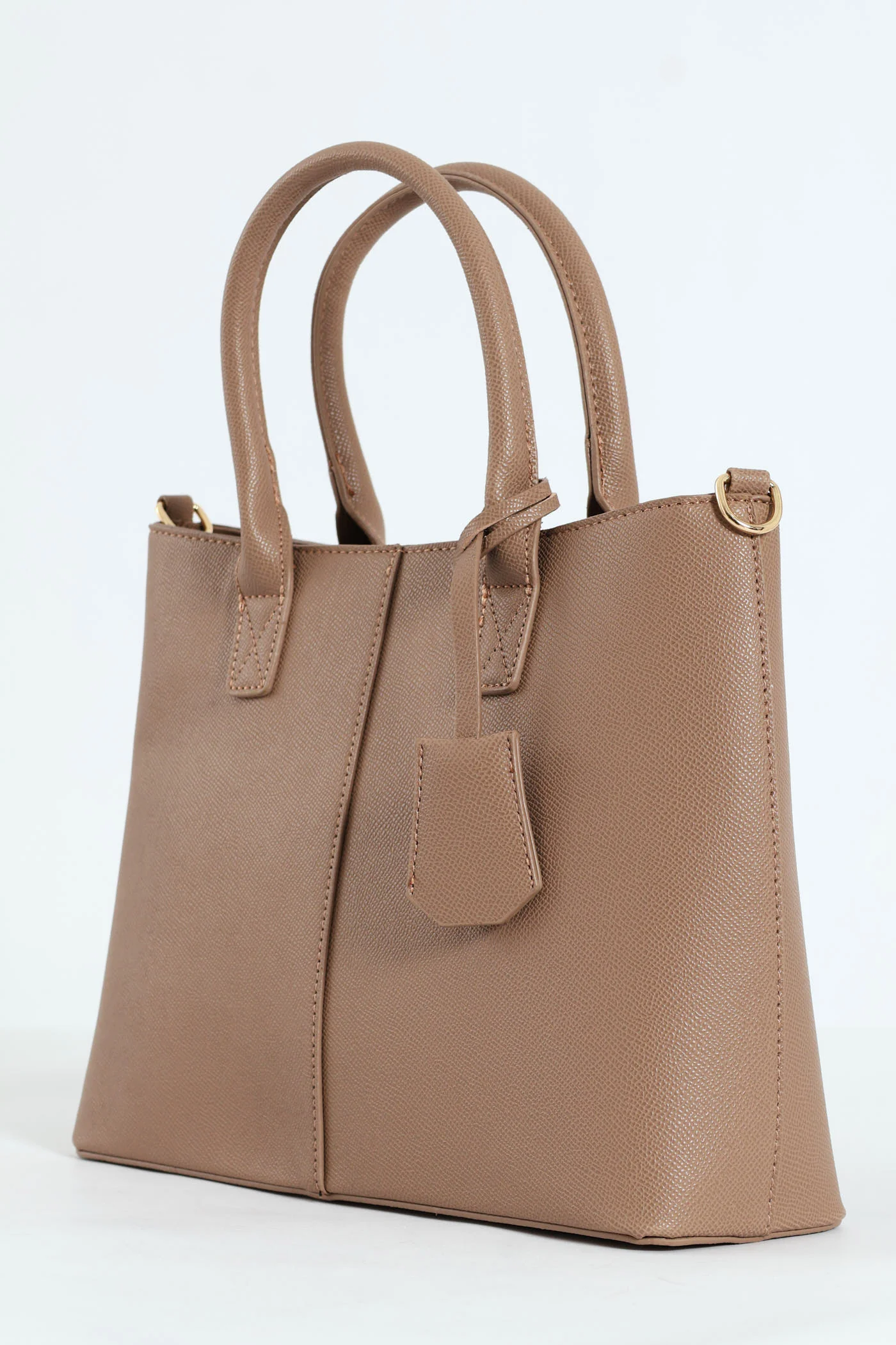 Top Handle Tote With Tab - Sand - Image 3