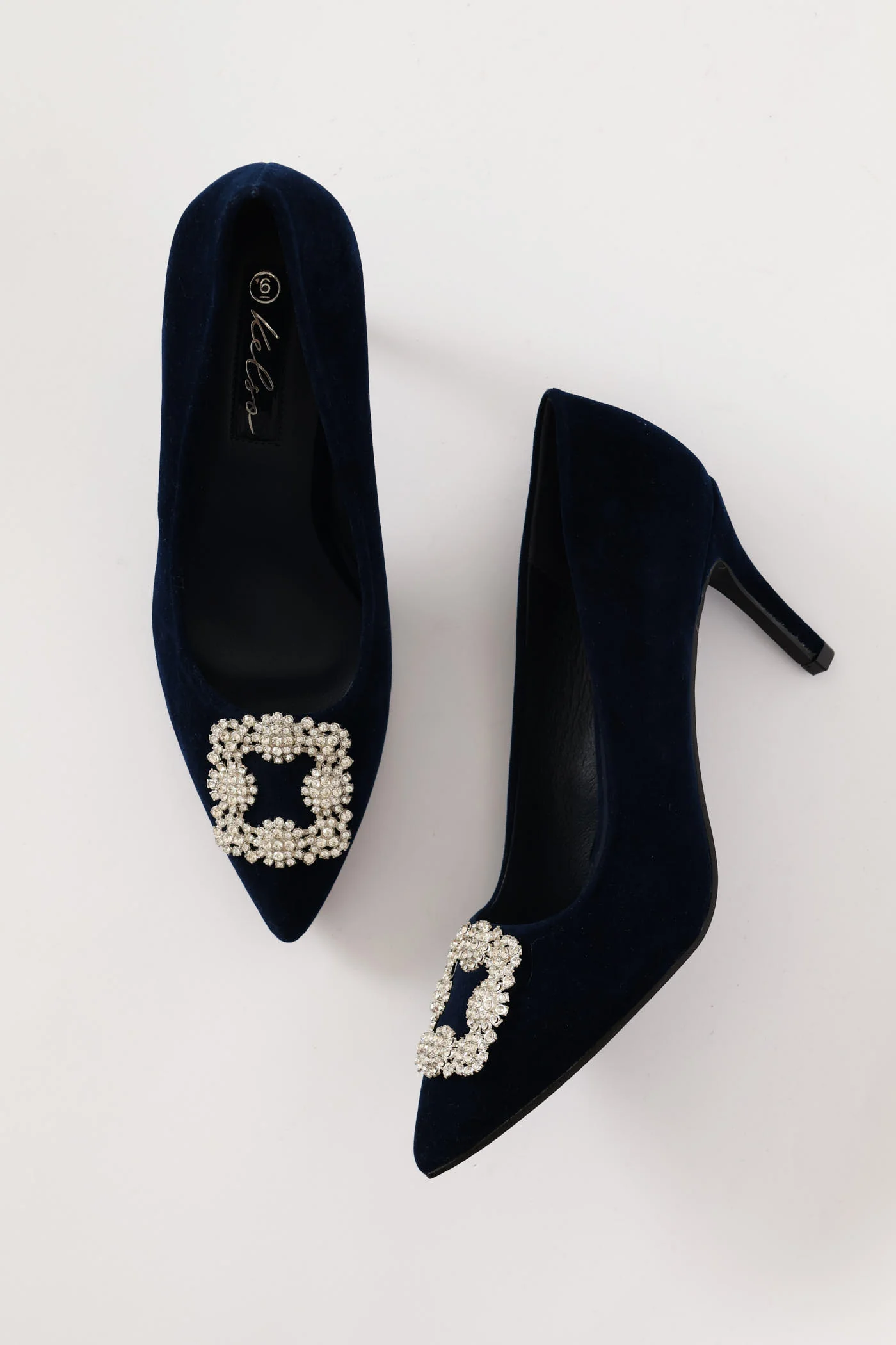 Trim Detail Microfibre Stiletto Heel - Navy