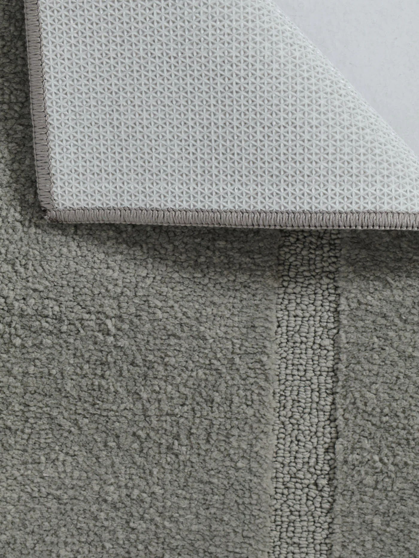 Tufted Border Small Bath Mat 1400GSM - Grey - Image 4