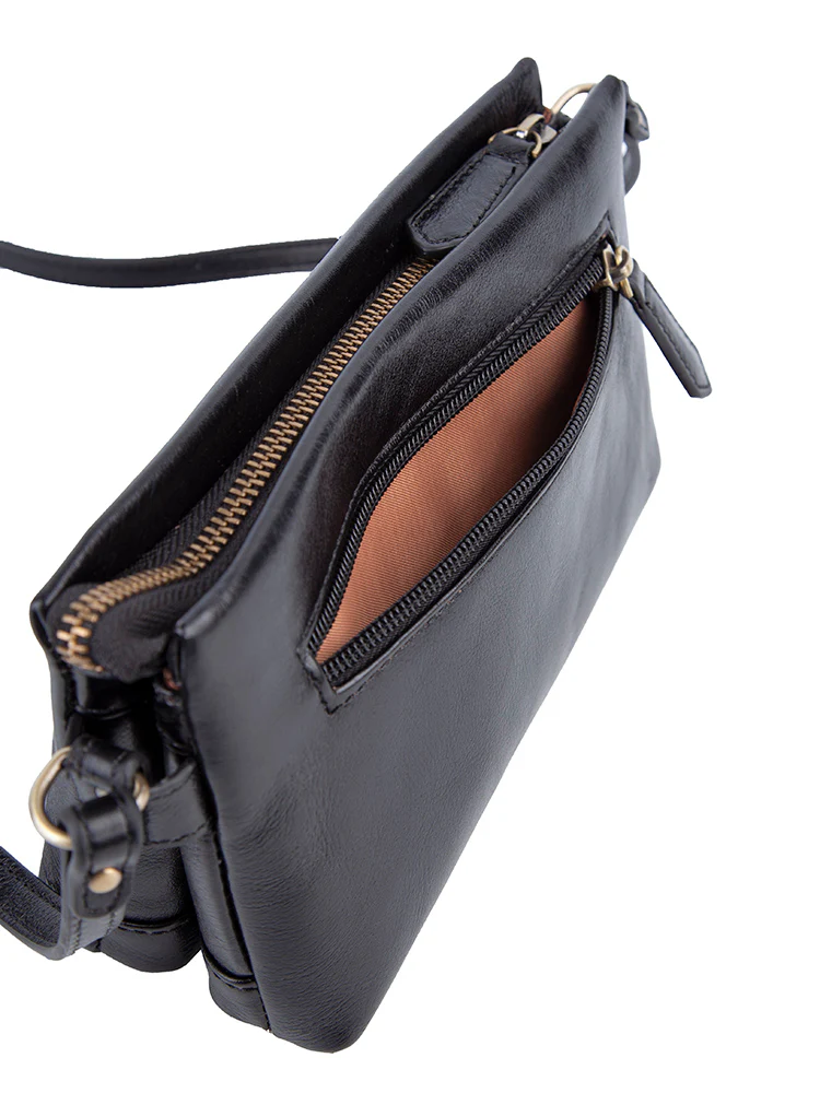 Vega Leather Small Sling Bag - Black - Image 3