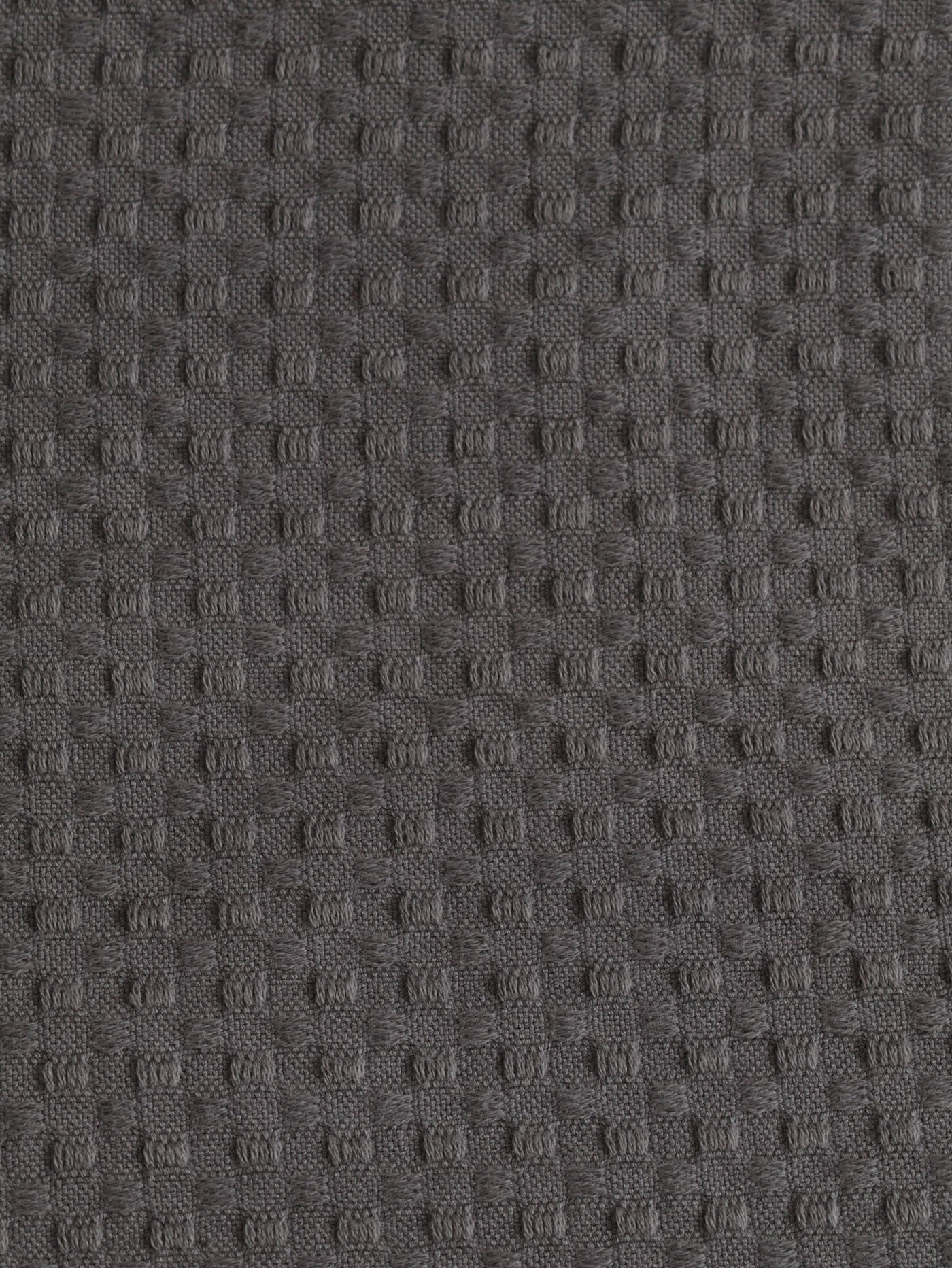 Waffle Cotton Throw 110X170cm - Charcoal - Image 2