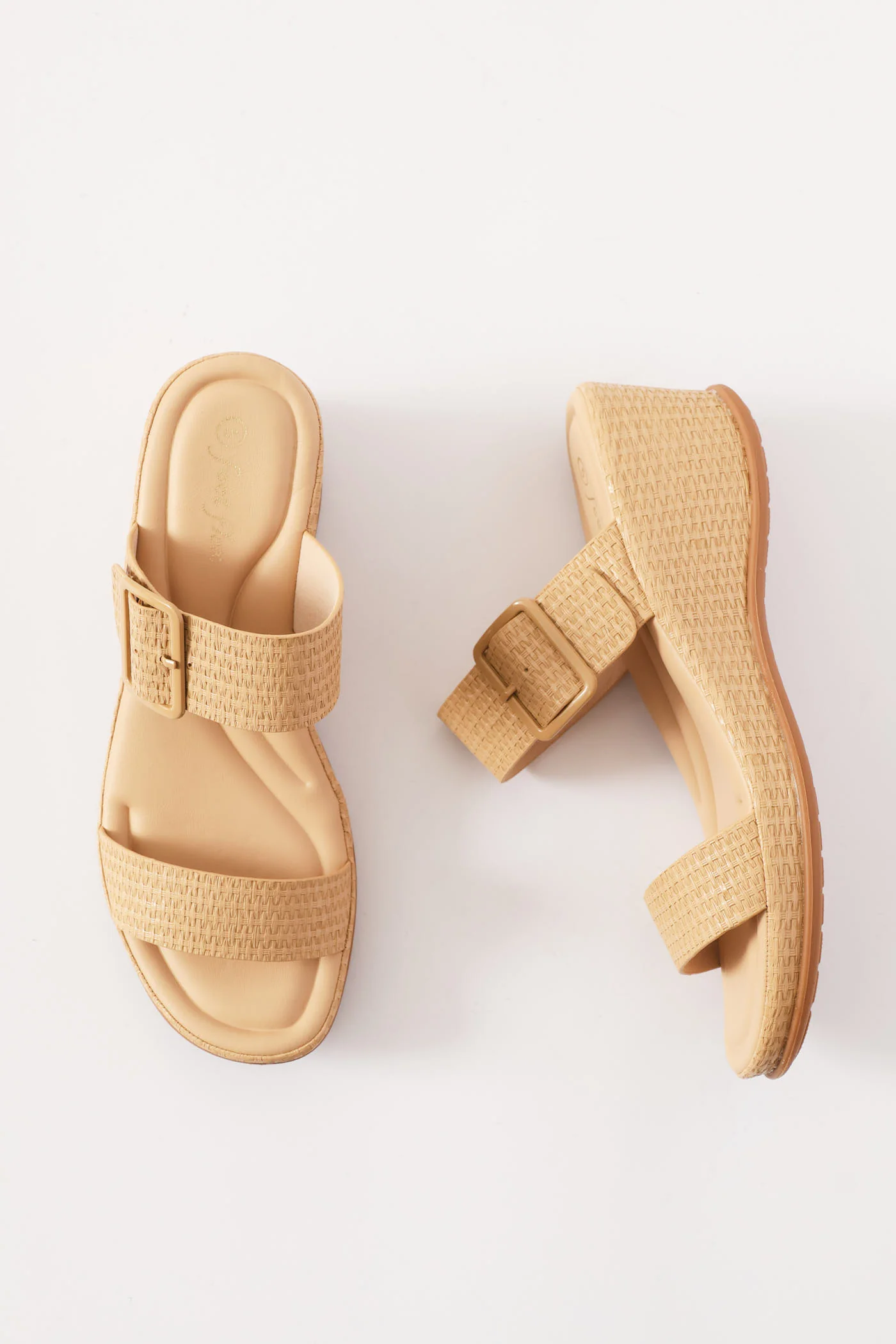 Weaved Heeled Sandal - Dark Beige