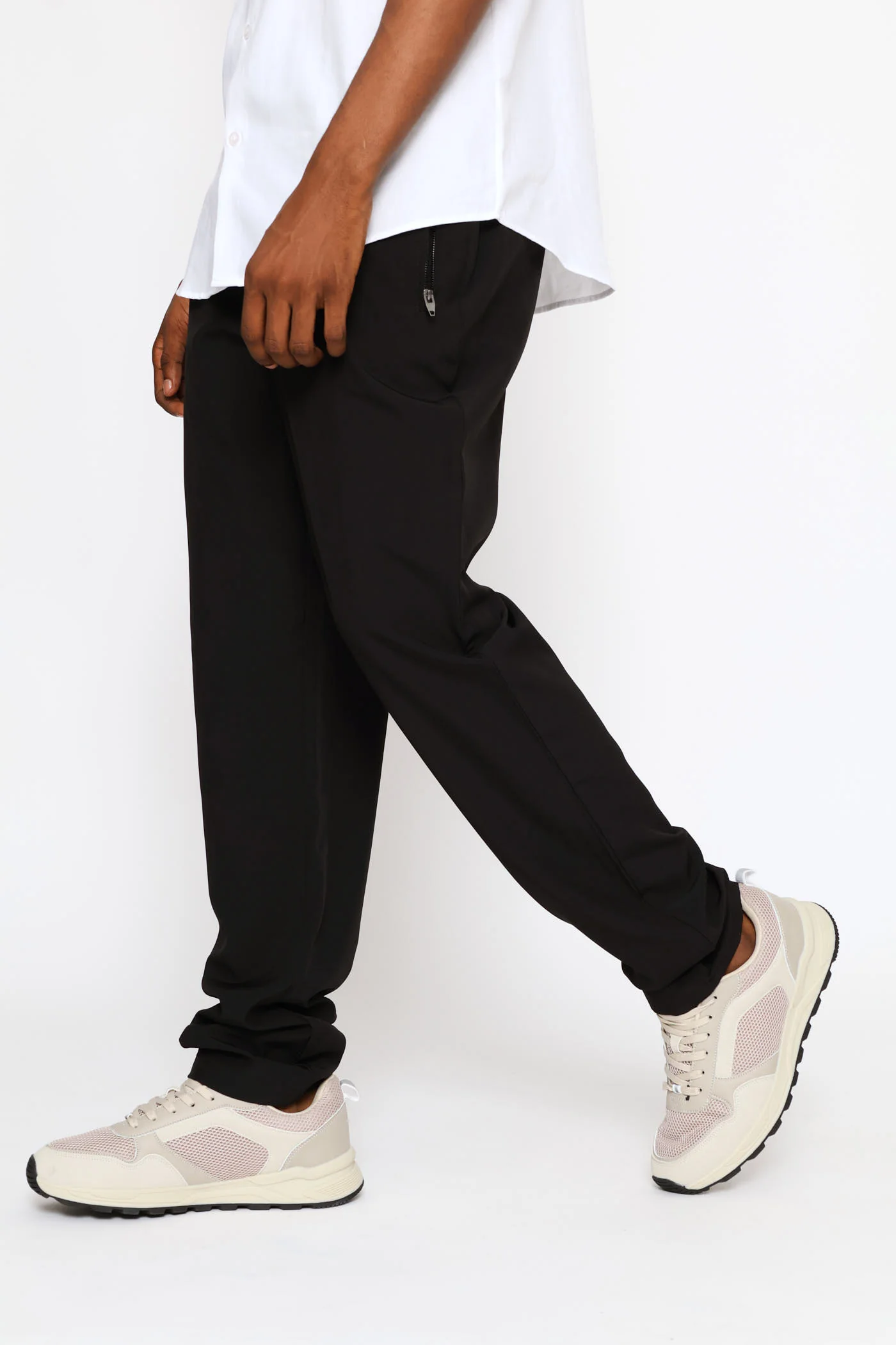 Zip Detail Trouser - Black - Image 2